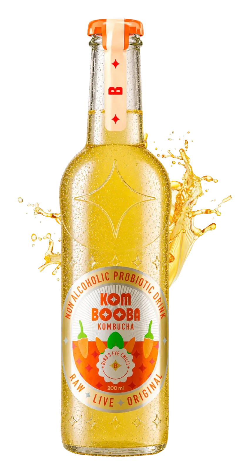 Kombooba Bird's Eye Chilli kombucha bottle