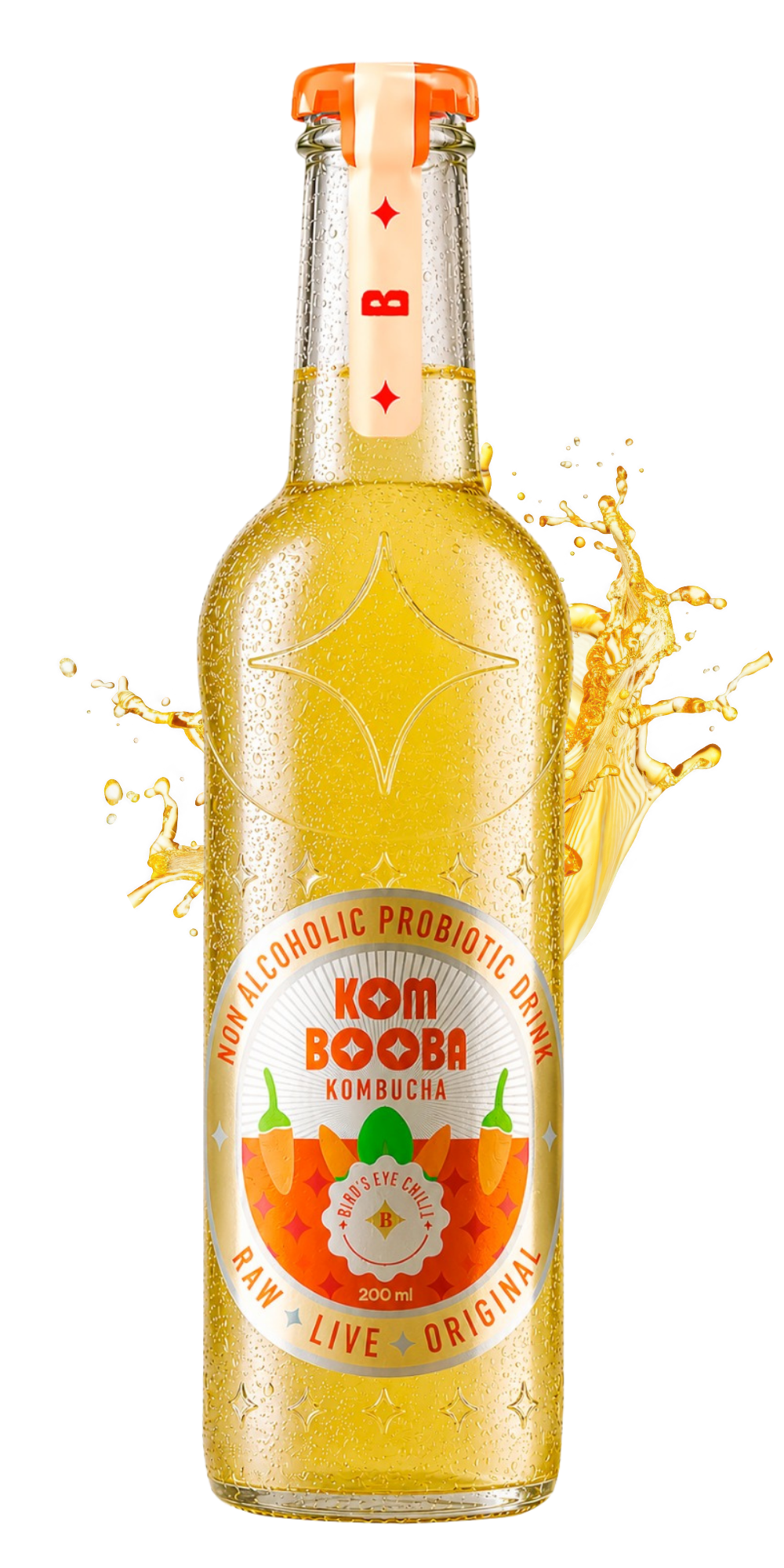 Kombooba Bird's Eye Chilli kombucha bottle